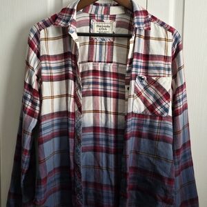 Abercrombie & Fitch Red and Blue Plaid Shirt
